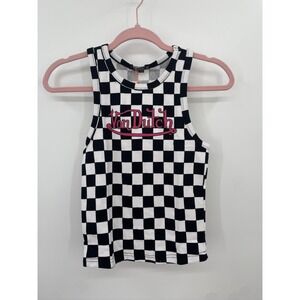 Von Dutch Tank Top Size Small Black And‎ White Checkered